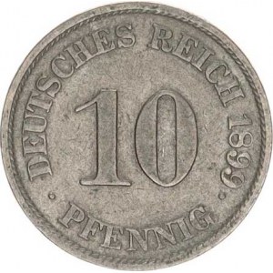 Německo, drobné ražby císařství, 10 Pfennig 1899 J