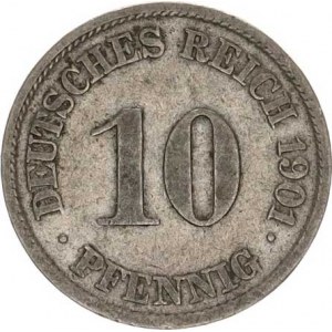 Německo, drobné ražby císařství, 10 Pfennig 1901 J R