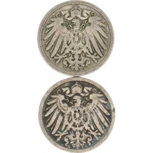 Německo, drobné ražby císařství, 5 Pfennig 1891 F, 1892 G 2 ks R