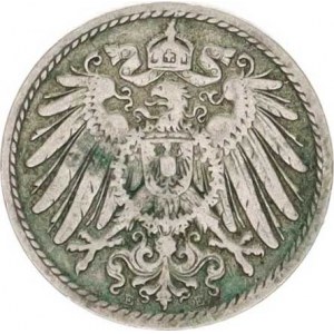 Německo, drobné ražby císařství, 5 Pfennig 1898 E