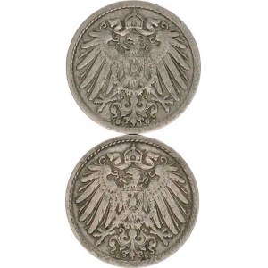 Německo, drobné ražby císařství, 5 Pfennig 1901 E, 1902 G R 2 ks