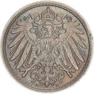 Německo, drobné ražby císařství, 5 Pfennig 1913 D