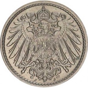 Německo, drobné ražby císařství, 5 Pfennig 1914 J