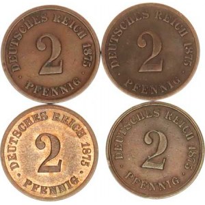 Německo, drobné ražby císařství, 2 Pfennig 1875 A, B, C, J 4 ks