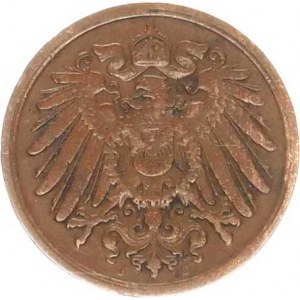 Německo, drobné ražby císařství, 1 Pfennig 1891 J R, patina, tém.