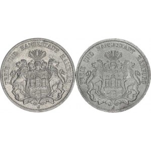 Německo, Nouzová platidla, Hamburg - 200 000 Mark 1923 J (2x) Al 23 mm 2 ks