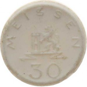 Německo, Nouzová platidla, Míšeň - 30 Pfennig 1927, rostoucí lev zleva drží věž / erb