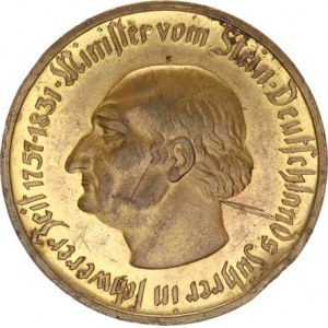 Německo, Nouzová platidla, Westfahlen - 10 000 Mark 1923, Stein bronz zlacená 44 mm