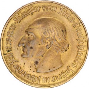 Německo, Nouzová platidla, Westfahlen - 5 Millionen Mark 1923, Stein Cu zlacené 44 mm