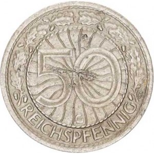 Výmarská republika (1918-1933), 50 Rpf. 1928 G, vada střížku