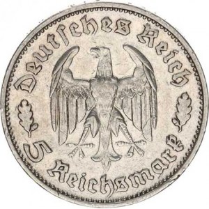 Německo - 3 říše, 1933-1945, 5 RM 1934 F - Schiller KM 85 R 13,885 g