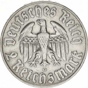 Německo - 3 říše, 1933-1945, 2 RM 1933 D - Luther KM 79