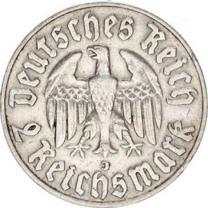 Německo - 3 říše, 1933-1945, 2 RM 1933 J - Luther KM 79, tém.
