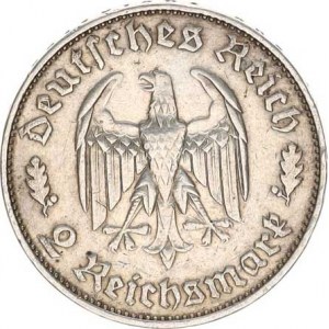 Německo - 3 říše, 1933-1945, 2 RM 1934 F - Schiller KM 84, dr.hr.