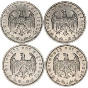 Německo - 3 říše, 1933-1945, 1 RM 1934 A, D, F, J 4 ks