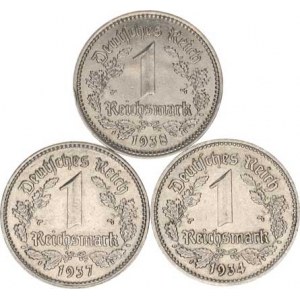 Německo - 3 říše, 1933-1945, 1 RM 1934 D, 1937 A, 1938 A 3 ks