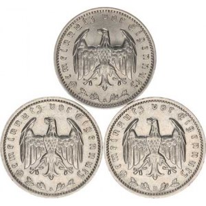 Německo - 3 říše, 1933-1945, 1 RM 1934 D, 1937 A, 1938 A 3 ks
