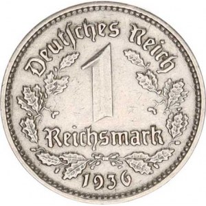 Německo - 3 říše, 1933-1945, 1 RM 1936 E