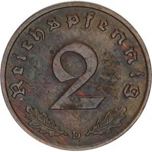 Německo - 3 říše, 1933-1945, 2 Rpf. 1936 D KM 90