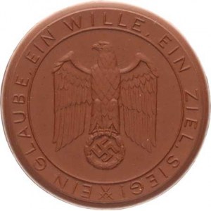 Německo - 3 říše, Porcelánové medaile, Námořní a letecké dobýváni pevniny, opis (zde může vyhrát je