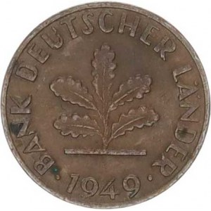 Německo - BRD (1949-), 1 Pfennig 1949 D - Bank Deutscher Länder KM A101