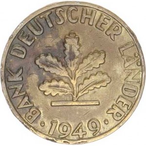 Německo - BRD (1949-), 5 Pfennig 1949 J - Bank Deutscher Länder KM 102