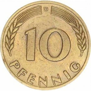 Německo - BRD (1949-), 10 Pfennig 1949 D - Bank Deutscher Länder KM 103