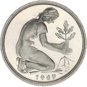 Německo - BRD (1949-), 50 Pfennig 1969 J