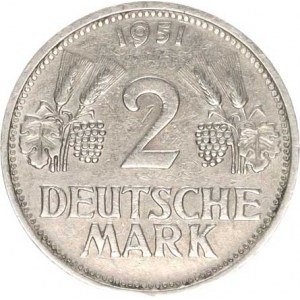 Německo - BRD (1949-), 2 DM 1951 G R KM 111