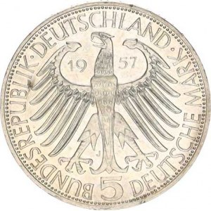 Německo - BRD (1949-), 5 DM 1957 J - Eichendorff RR KM 117 sbírkový stav