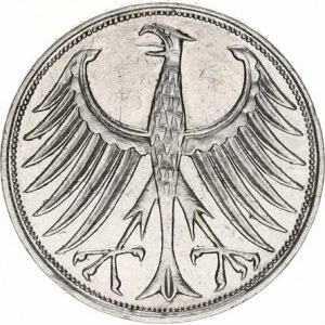 Německo - BRD (1949-), 5 DM 1958 J KM 112,1 RRR 11,198 g