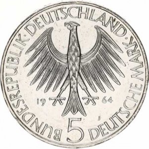 Německo - BRD (1949-), 5 DM 1964 J - Fichte R KM 118,1, nep. rys.