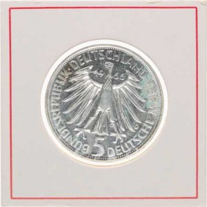 Německo - BRD (1949-), 5 DM 1966 D - Leibniz KM 119,1 R