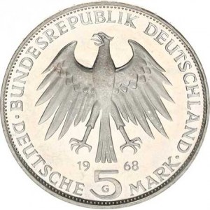 Německo - BRD (1949-), 5 DM 1968 G - Gutenberg KM 122 R