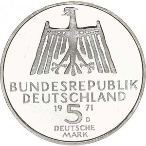 Německo - BRD (1949-), 5 DM 1971 D - Dürer KM 129