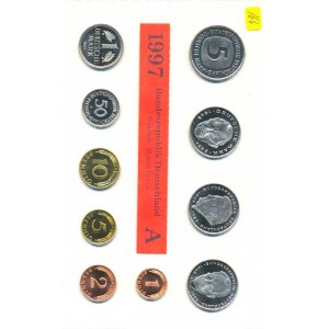Německo - BRD (1949-), Ročníková sada mincí 1997 minc. A (1, 2, 5, 10, 50 Pf., 1, 5,