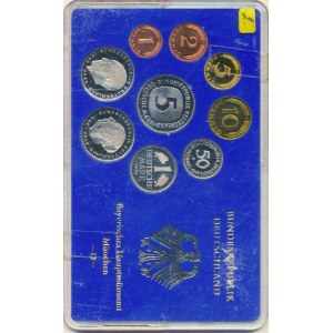 Německo - BRD (1949-), Ročníková sada mincí 1975 minc. D (1, 2, 5, 10, 50 Pf., 1, 5,