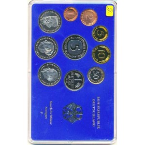 Německo - BRD (1949-), Ročníková sada mincí 1984 minc. F (1, 2, 5, 10, 50 Pf., 1, 5,