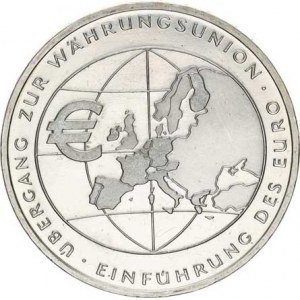 Německo - BRD (1949-), 10 Euro 2002 F - Přechod na Euro měnu Ag 925 18 g KM 215