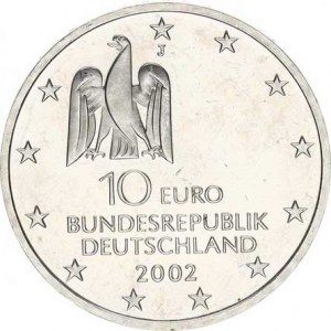 Německo - BRD (1949-), 10 Euro 2002 J - Kassel, výstava umění KM 217