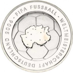 Německo - BRD (1949-), 10 Euro 2003 F - MS ve fotbale, Německo 2006 Ag 925 18 g
