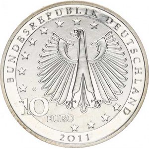 Německo - BRD (1949-), 10 Euro 2011 G - Franz Liszt Ag 625 16 g KM 295