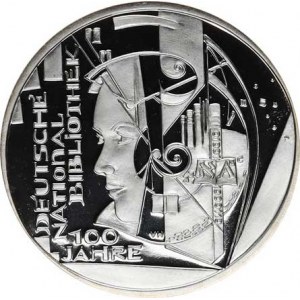 Německo - BRD (1949-), 10 Euro 2012 D - Národní knihovna Ag 625 16 g KM 311a