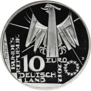 Německo - BRD (1949-), 10 Euro 2012 D - Národní knihovna Ag 625 16 g KM 311a