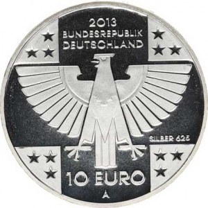 Německo - BRD (1949-), 10 Euro 2013 A - 150. výr. Červeného kříže Ag 625 16 g