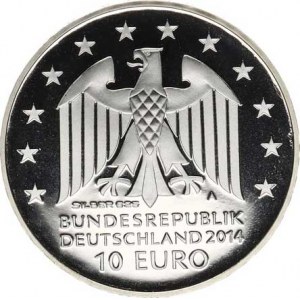 Německo - BRD (1949-), 10 Euro 2014 A - Johann G. Schadow Ag 625 16 g KM 329a