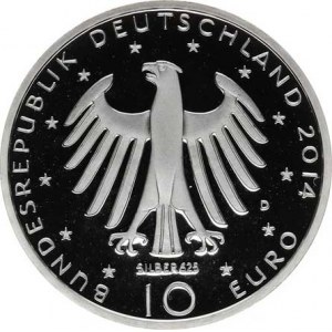 Německo - BRD (1949-), 10 Euro 2014 D - Richard Strauss Ag 625 16 g KM 330a