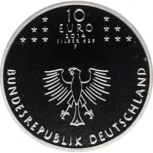 Německo - BRD (1949-), 10 Euro 2014 F - Kostnický koncil Ag 625 16 g KM 331a