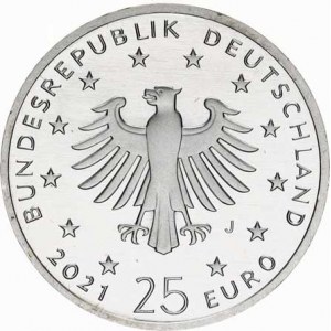 Německo - BRD (1949-), 25 Euro 2021 J - Narození Ježíše Krista Ag 999 22 g KM 4