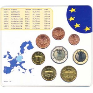 Německo - BRD (1949-), Ročníková sada mincí EURO 2004 minc. A (1, 2, 5, 10, 20, 50 Cent,